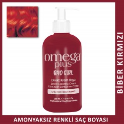 Omega Plus Bad Girl Biber Kırmızı Amonyaksız Renkli Saç Boyası 250ML